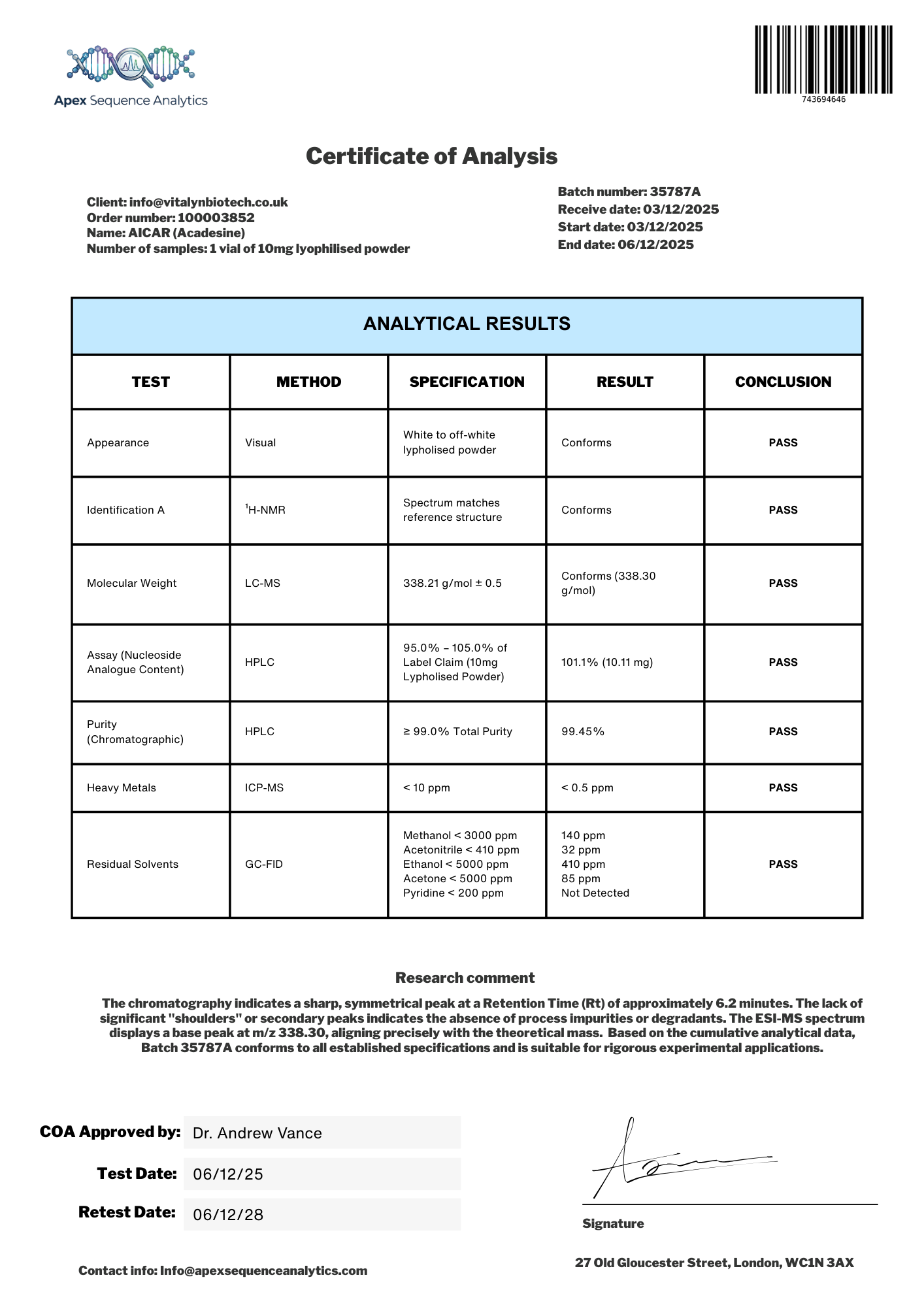 AICAR | Metabolic Enhancer | Research Grade Peptide